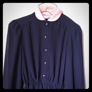 VINTAGE 1970s 40s-inspired Long sleeved dress!